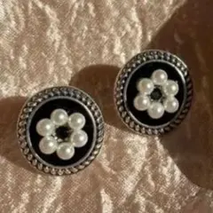 シルバー 真珠の花 パール フラワー ピアス シルバー925針 韓国 701-2