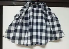 美品　ponette　ギンガムチェック　スカート　ポンポネット