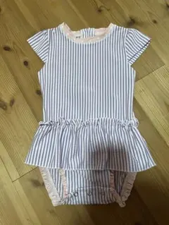 ラッフルバッツ水着18〜24Mパープル背中ファスナー股下スナップ