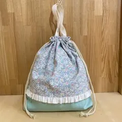入園入学グッズ　ハンドメイド　体操着袋　花柄　フリル