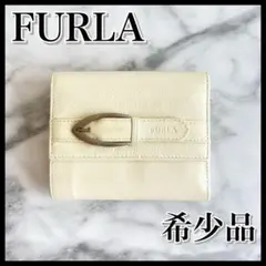 レアアイテム⭐️フルラ　折り財布　財布　ホワイト　wallet ミニ　ビンテージ