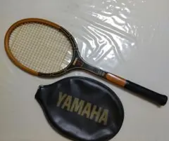 YAMAHA 55 木製テニスラケット カバー付き 日本製 ヴィンテージ 当時物のサムネイル