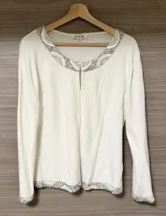 ホワイト カーディガン M-L