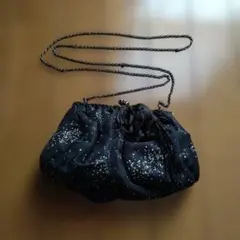 ラメ入り黒パーティーバッグ