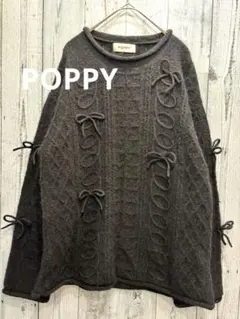 あさぎーにょ POPPY ボーダー ビッグカラー ニット カーディガン