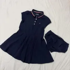トミーヒルフィガー　ポロワンピース　ネイビー　キッズ　ブルマ付き　92cm