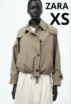 ZARA フード付きショートトレンチジャケット希少XS