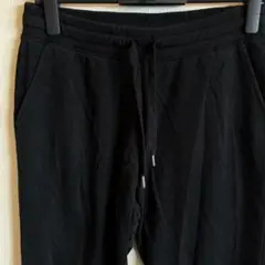 무지 조거 팬츠 리브 밑단 S 블랙 코튼 혼합 룸웨어 블랙 방 옷 헌 옷