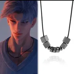 黒い金属ビーズネックレス