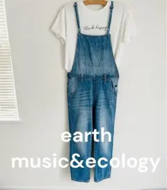 美品　music&ecology デニムサロペット　オーバーオール
