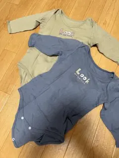 なご ☺︎値下げ交渉可☺︎様専用綿100ベビー肌着長袖ボディスーツ 2点セット