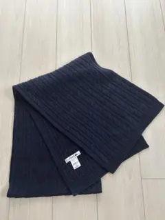 LACOSTE ケーブルニット マフラー ネイビー