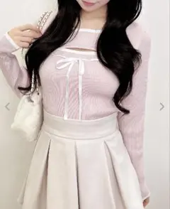 INGNI デコルテオープンリブニット