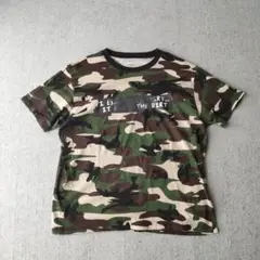 unknown カモフラ Tシャツ 短丈 メッセージT　f