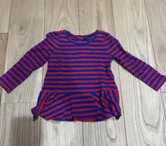 Ralph Lauren 赤と青のストライプ Tシャツ 24M