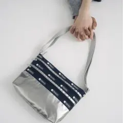 中古⭐︎レスポートサック アダムエロぺ リバーシブル 白×シルバー