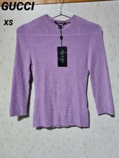 GUCCIのパープル7分袖ニット