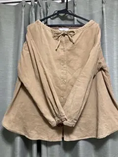 Samansa Mos2 blue　ベージュ長袖シャツ　コーデュロイ