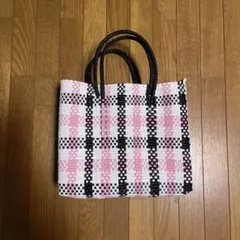 （専用）メルカドバッグ ピンクチェック メキシコ