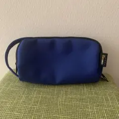 ネイビー ナイロン ポーチ 仕切り付き