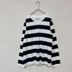新品　セブンデイズサンデイ ボーダーカットソー 白黒 M 長袖　コットン　ロンT