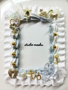 ホイップデコ トレカケース 硬質カードケース 推し活 グレー ホワイト リボン