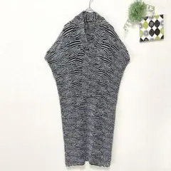【スペッチオ】 シャトルプリーツワンピ L相当 ゼブラ ボウタイ付き 派手 希少のサムネイル