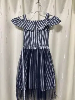 ALGY ストライプ オフショルダー ワンピース 140