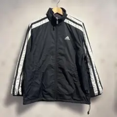 adidas ブラック ナイロンジャケット