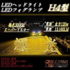 H4 LED 旧車 イエロー ヘッドライト ハイロー切替WS55 黄色3000k