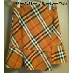 バーバリーブルーレーベル 巻きスカート ラップ チェック ベージュ フレアー