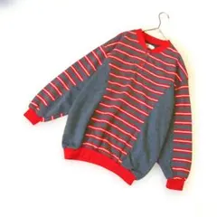美品　Pastel House リブ編みスタンドカラーパジャマFREE　裏起毛