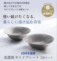 〜新品・未使用・未開封〜アテニア IDÉE監修 美濃焼 サイドプレート2枚セットのサムネイル
