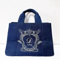 【 DURAS 】　刺繍　デニム　ボストン　青　ブルー　トートバッグのサムネイル