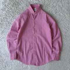 90s ラルフローレン コットンポプリンシャツ ピンクストライプ XL