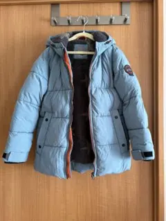 NEXT 水色フード付きダウンコート　6-7y