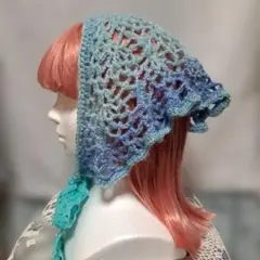かぎ針編みフードヘアアクセサリー　ヘッドドレス　ヘアバンド　バブーシュカ