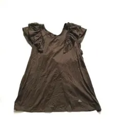 バーバリーブルーレーベルフリルカットソー茶バックツイスト三陽商会38