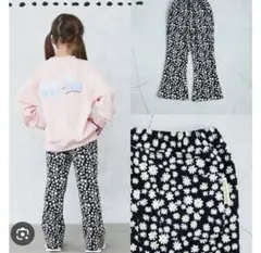 Little WEEKEND しまむら　花柄フレアパンツ 130 バースデイ