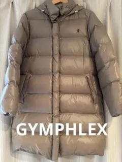 GYMPHLEX ベージュ フード付き ダウンロングコート