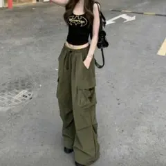 カーゴパンツ　ワークパンツ　カーキ　Lサイズ