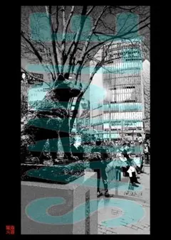 【漫画絵】【渋谷_ハチ公像前①】【昼or夜画かを選択可能】【送料込/即日発送】