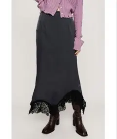 SLY レース サテン ロングスカート