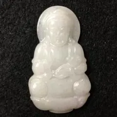 白玉 翡翠彫刻 仏像★古い/お守り/根付/翡翠/厄除け/古玩