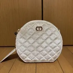【新品・未使用】ベロアキルティングサークルショルダーバッグ［tr787］