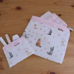 MAQUIA　付録　猫×桜柄キュートポーチセット　LeSportsac