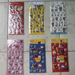 激安❣️ハローキティ くまのがっこう フロッキーステッカー 6枚セット