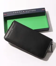 【TOMMY HILFIGER】レザーラウンドジップロングウォレット
