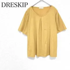DRESKIP ドレスキップ 半袖ブラウス M イエロー オフィス カジュアル