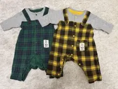 【ベルメゾン】サロペット風前開きカエルロンパース　2枚まとめ売り